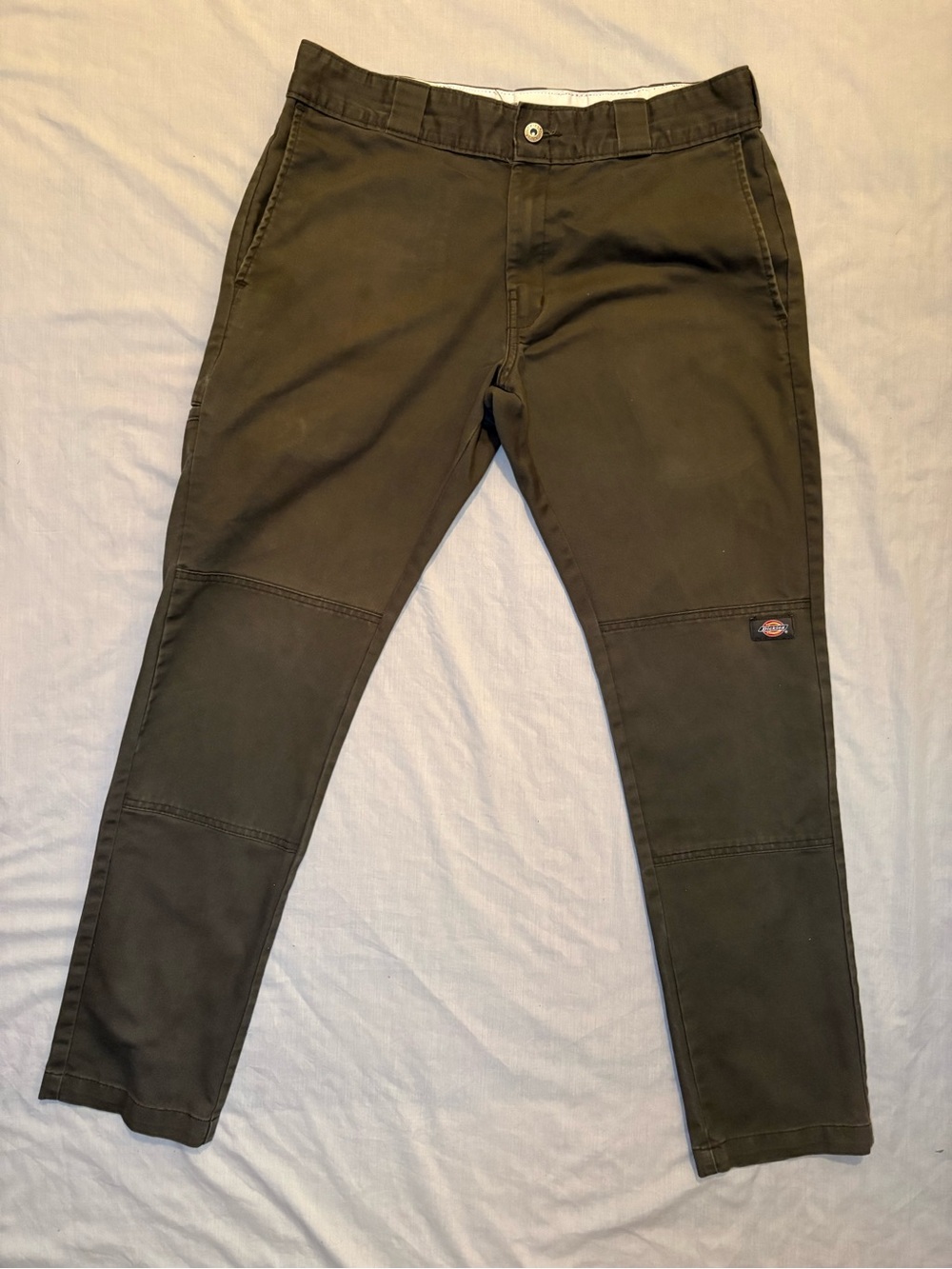 Dickies Skinny Straight Double Knee Work Pants Green Waist 34x32